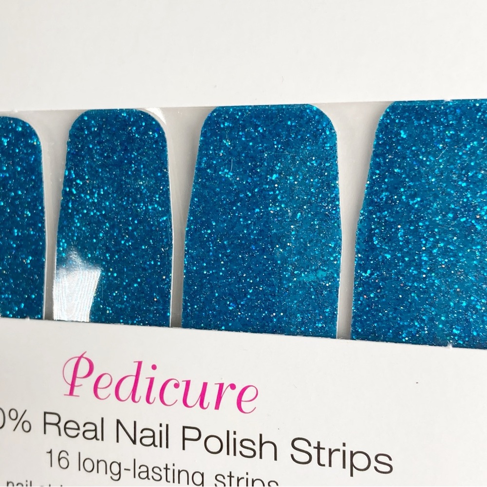 Color Street Retired Pedicure Nail Polish Strips How Swede It Is Blue NEW - Picture 7 of 9